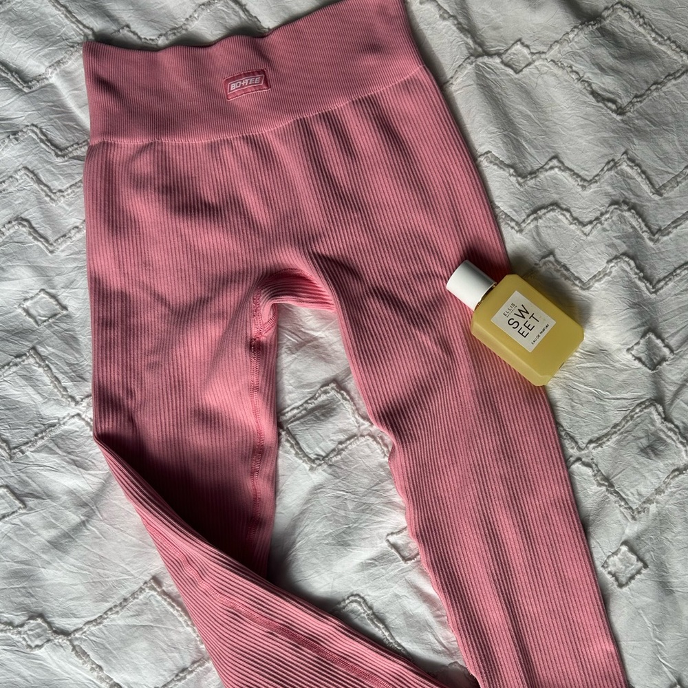 Bo+Tee Ribbed Pink Leggings - Gem